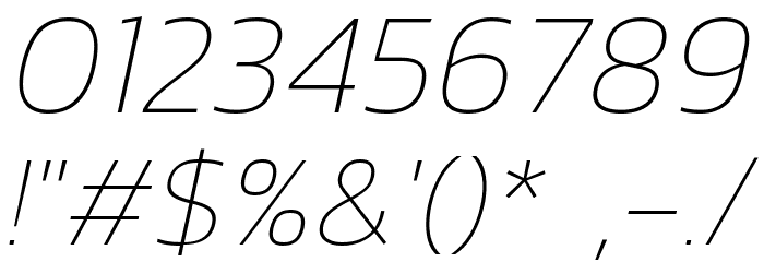 Dizhitl Thin Italic Font OTHER CHARS
