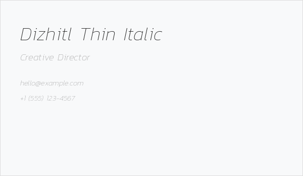 Dizhitl Thin Italic Business Card