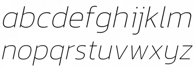 Dizhitl Thin Italic फ़ॉन्ट लोअरकेस