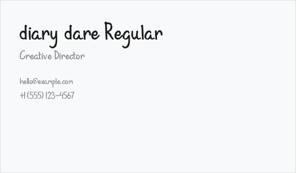 diary dare Regular Business Card