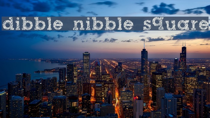 dibble nibble square फ़ॉन्ट examples