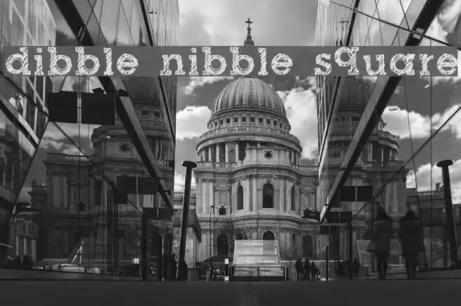dibble nibble square Font examples