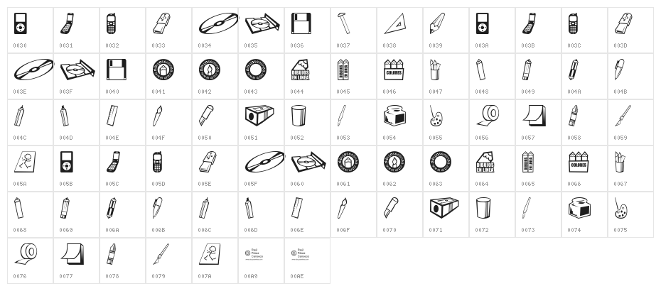 dibujos en linea Character Map