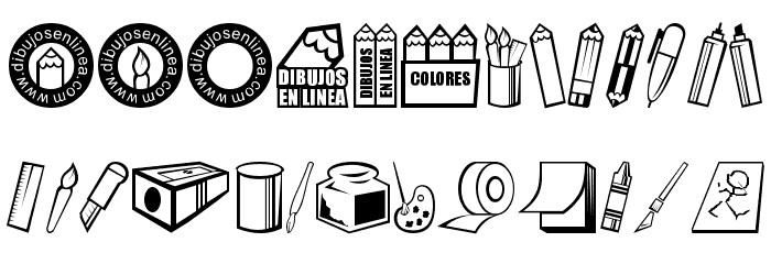 dibujos en linea Font LOWERCASE