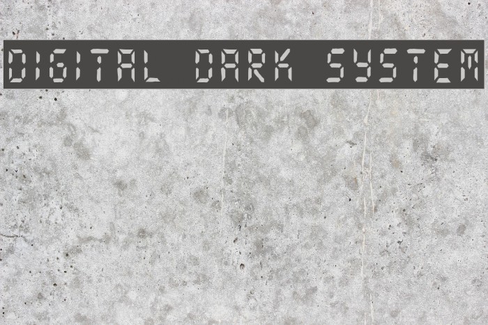 digital dark system Font examples
