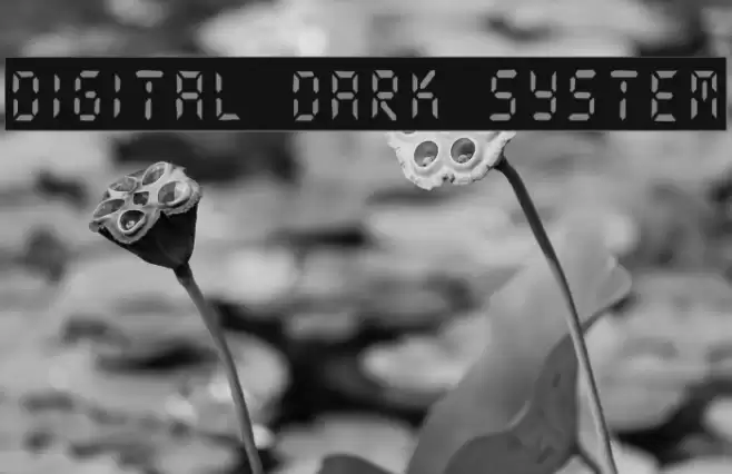 digital dark system Font examples