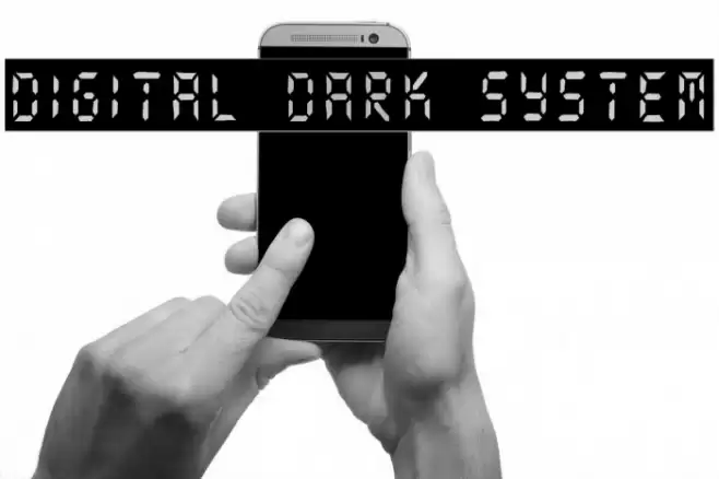 digital dark system Font examples