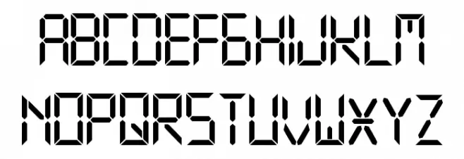 digital display tfb फ़ॉन्ट लोअरकेस