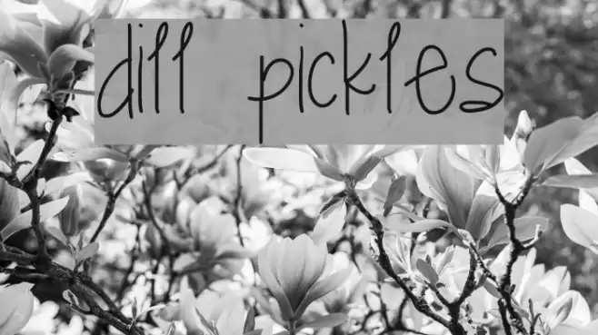 dill pickles Font examples