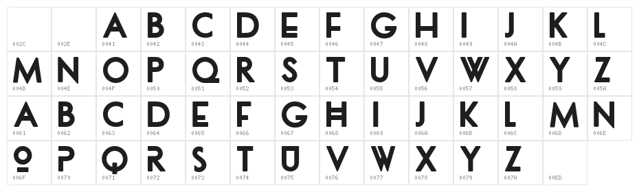 dionisia Regular Character Map