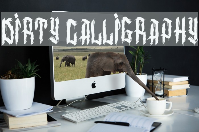 dirty calligraphy Font examples