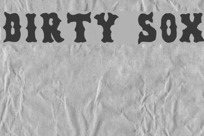 dirty sox Font examples