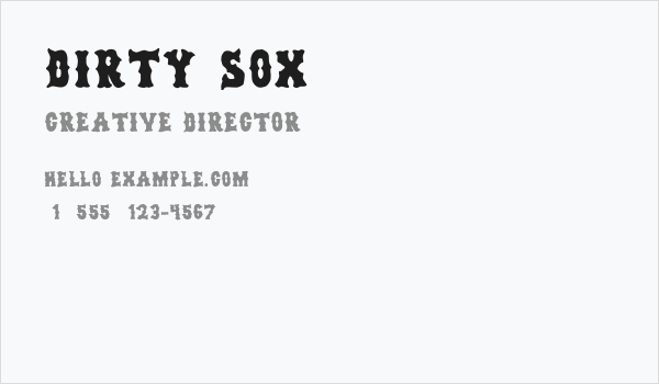 dirty sox Business Card