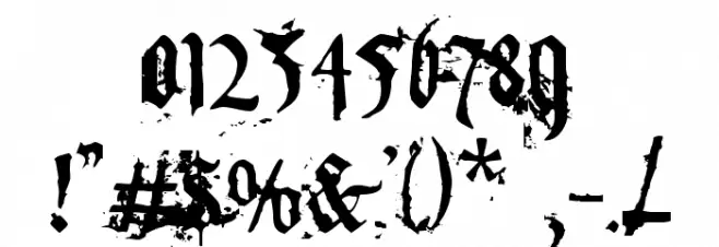 dirty~gotic Font OTHER CHARS