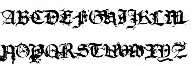 dirty~gotic Caratteri MAIUSCOLE
