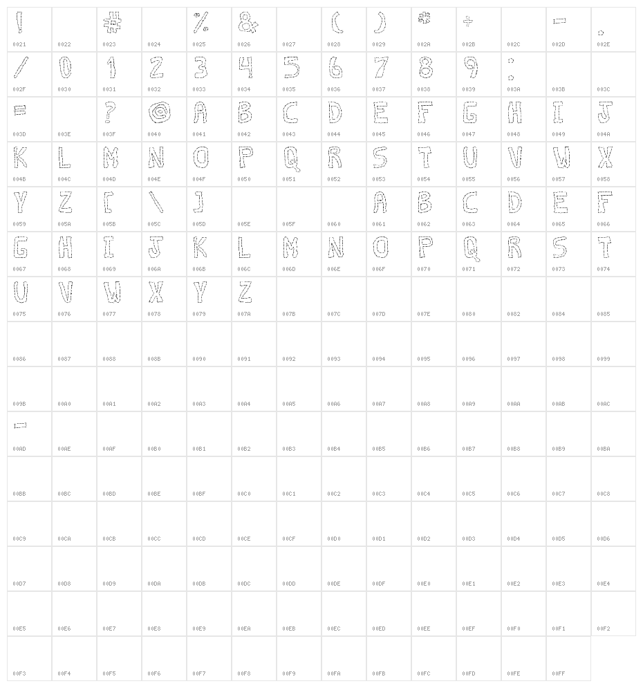 discontinuo tfb Character Map