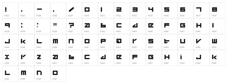 divlit Character Map