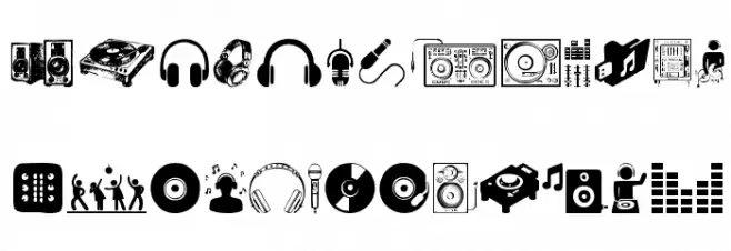 DJ Icons خط أحرف كبيرة