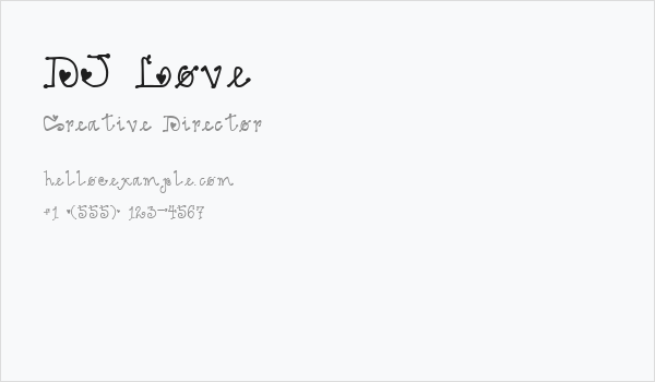 DJ Love Business Card