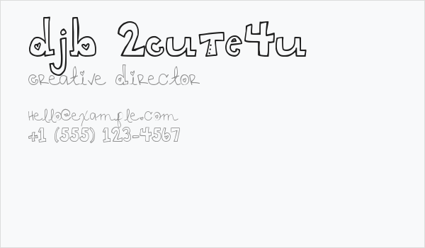 DJB 2CUTE4U Business Card