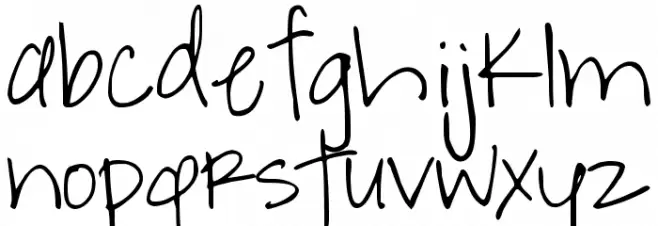 DJB A Bit of Flaire Font LOWERCASE