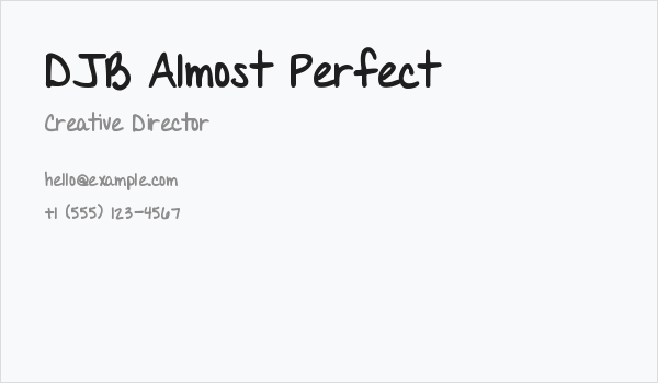 DJB Almost Perfect Business Card