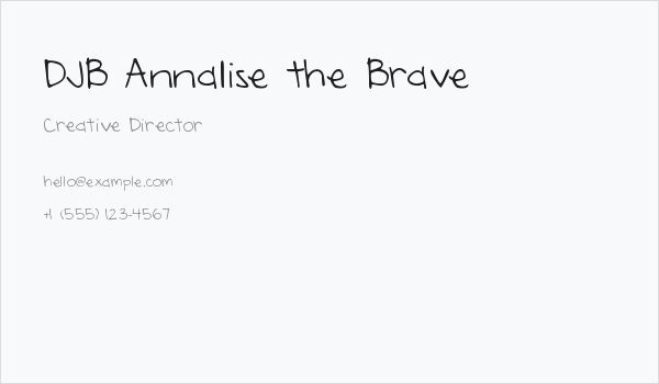 DJB Annalise the Brave Business Card