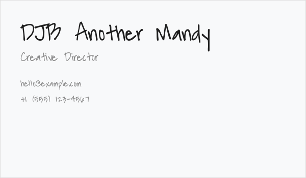 DJB Another Mandy Business Card