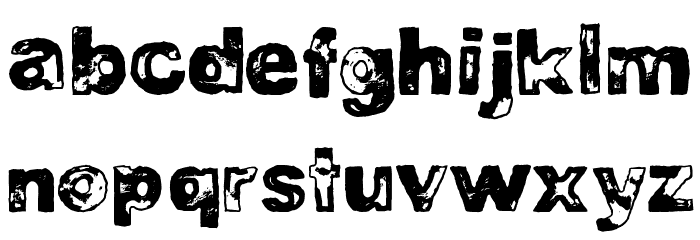 DJB BAD STAMP JOB 1 Font LOWERCASE