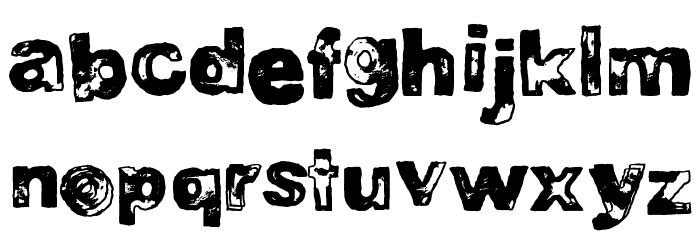 DJB BAD STAMP JOB 2 Font LOWERCASE