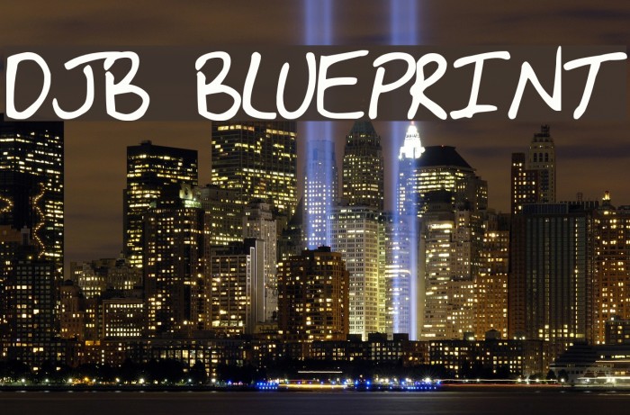 DJB BLUEPRINT Font examples