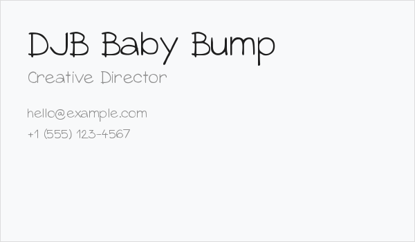 DJB Baby Bump Business Card