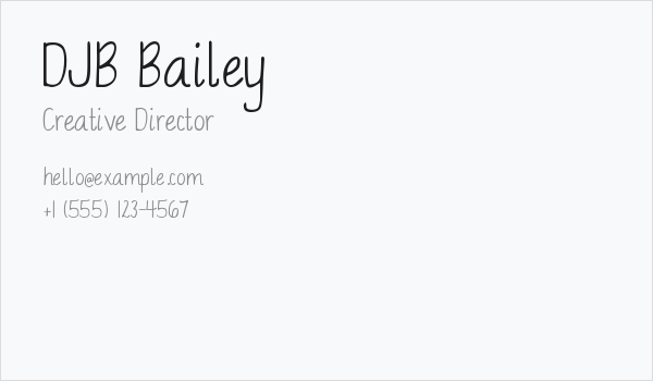 DJB Bailey Business Card