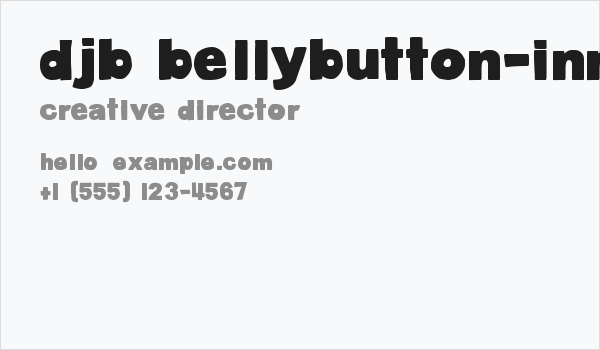 DJB BellyButton-Innie Bold Business Card