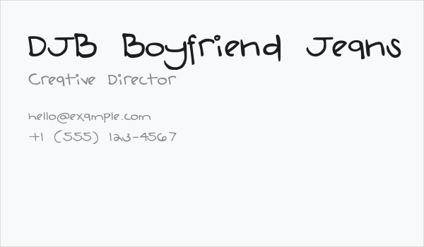 DJB Boyfriend Jeans Business Card