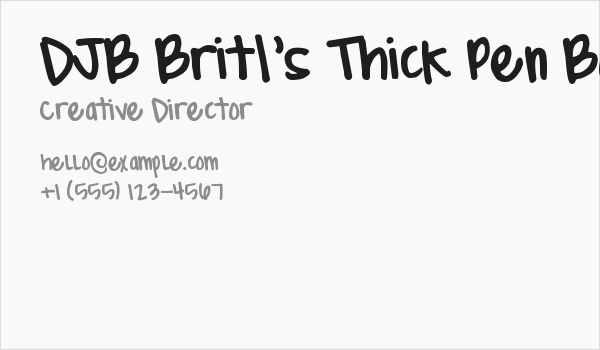 DJB Brit's Thick Pen Bold Business Card
