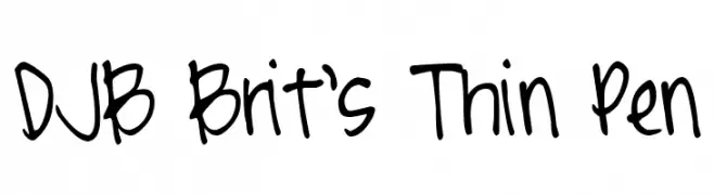 DJB Brit's Thin Pen  Free Fonts Download