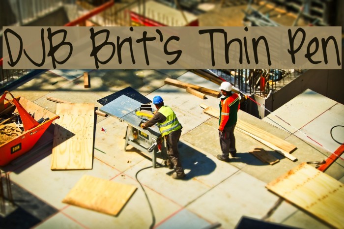DJB Brit's Thin Pen Font examples