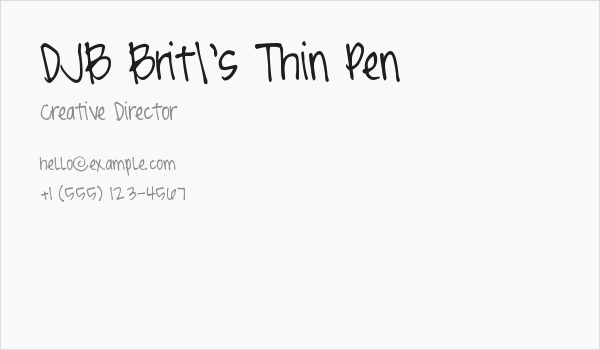 DJB Brit's Thin Pen Business Card