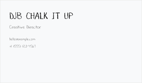 DJB CHALK IT UP Business Card