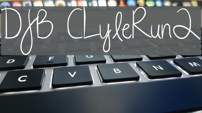 DJB CLyleRun2 Font examples