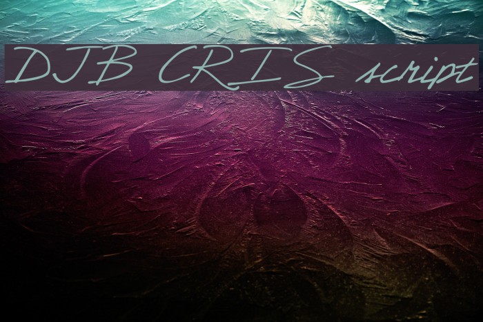 DJB CRIS script Font examples
