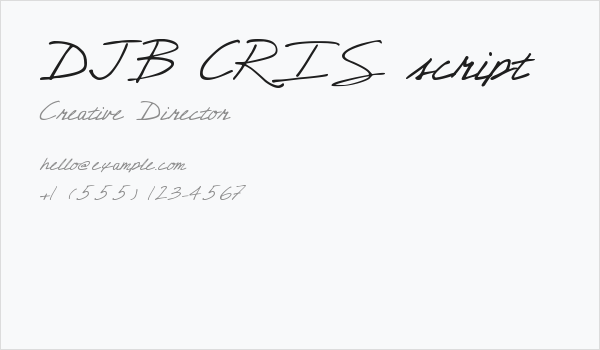 DJB CRIS script Business Card