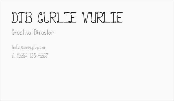 DJB CURLIE WURLIE Business Card