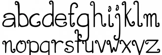 DJB CURLIE WURLIE फ़ॉन्ट लोअरकेस