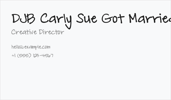 DJB Carly Sue Got Married Business Card