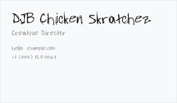 DJB Chicken Skratchez Business Card