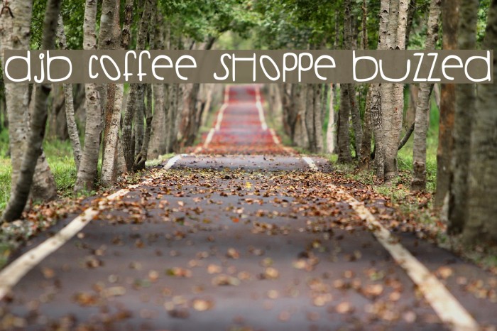 DJB Coffee Shoppe Buzzed Font examples