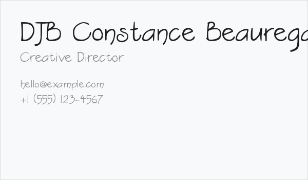 DJB Constance Beauregard Business Card