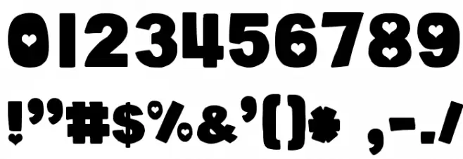 DJB Cutouts-Hearts Bold Font OTHER CHARS